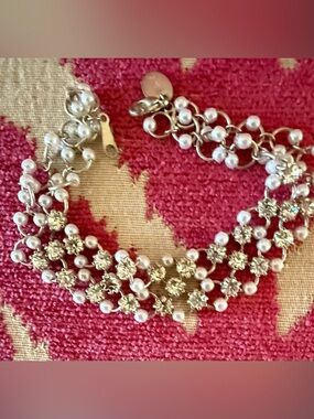 Gold and Pearl Statement Bracelet - Women Accessories